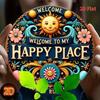 Vintage Welcome Sign Round Iron Wall Art for Patio Garage Door Decoration Halloween Home Decor