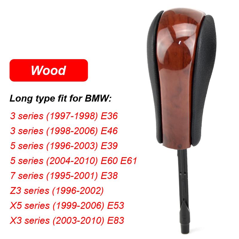 Fit For E36(97-99) E38 E39 E46 Z4 Z3 E53 X5 X3 E60 E61 Automatic AT Short Long Gear Stick Car Shift Gear Knob