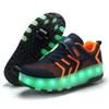 Runaway shoes USB charging, double-wheeled children's men's and women's pulley shoes luminous colorful luminous shoes full circle lights