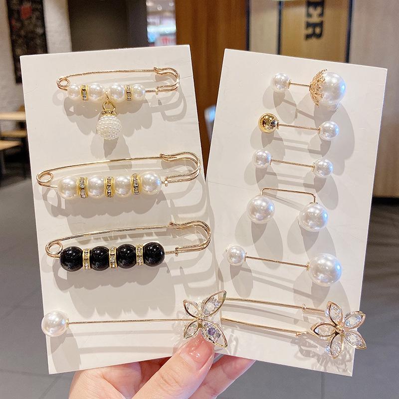 

Набор булавок для утягивания талии брюк: Жемчужные броши-булавки для одежды и юбок, защищающие от непристойного вида