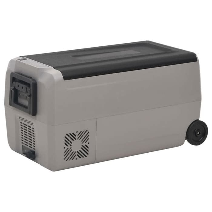 VidaXL Cooler with Wheel and Handle Black and Gray 50 L PP and PE, Electric Cooler, Compressor Refrigerator, Cooler 51785
