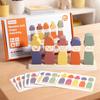 Color Sorting Toys Montessoris Wooden Early Learning Toys Fine Motor Skills Puppet Hat Face Match Creative Stacking Toys For Kid