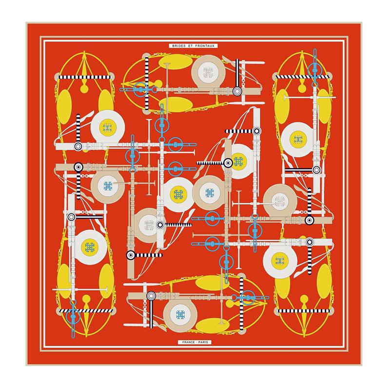 Silk Scarf Women City Street Print Square Scarves Head Echarpes Silk Foulards Femme Wraps Beach Shawl Bandana Lady Hijabs 90CM