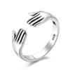 New Arrival Fahion Give Me A Hug Personality 925 Sterling Silver Jewelry Creative Palm Popular Opening Rings  TYB431