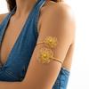 Minimalist Gold Color Spiral Upper Arm Cuff Bracelet for Women Boho Line Geometric Upper Cuff Bracelet Beach Festival Jewelry