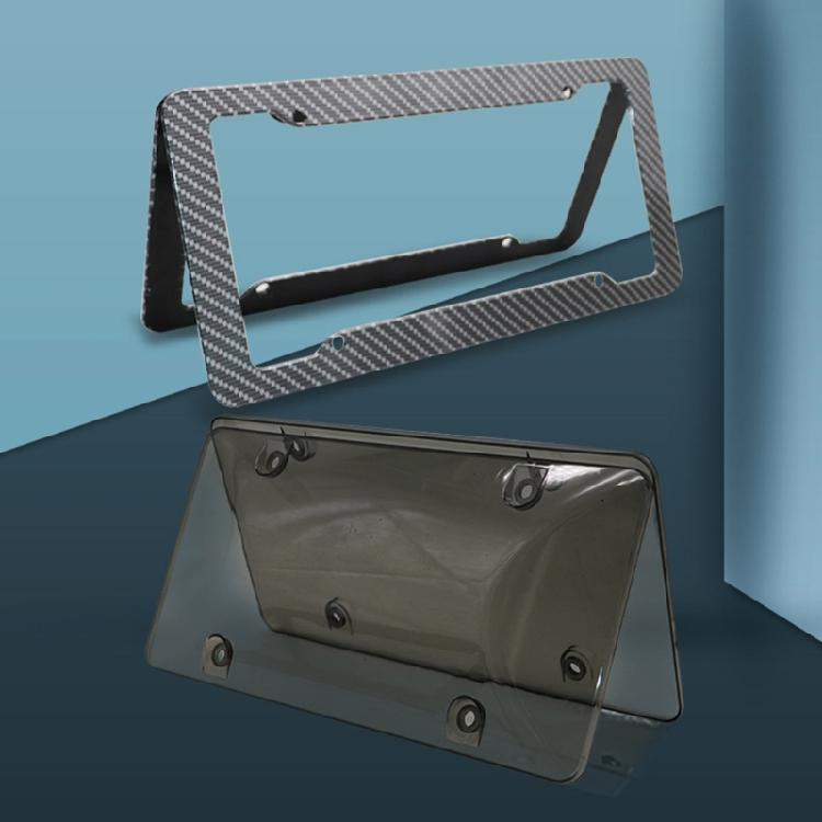 Carbon Fiber License Plate Frames Car Tag Holder Heavy Duty Plate Mounting Kit