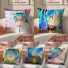 UUrusei Yatsura Cushion Cover Pillowcase Short Plush Invisible Zipper Room Sofa Cushion Cover