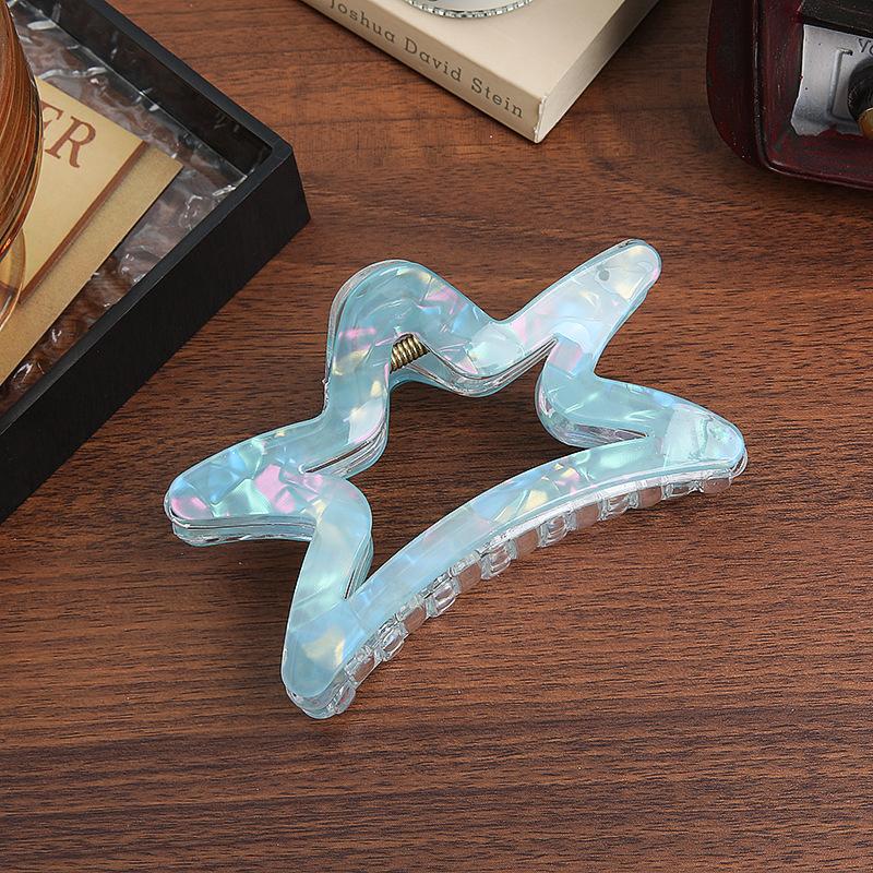 Ice Through Acrylic Star Grab Clip Fashion High-End Girl Daily Hair Disc Shark Clip Hair Grab