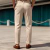 Men's Button Tapered Suit Pants Classic-Fit Pleated Dress Pant Lightweight Straight-Legs Men Trousers