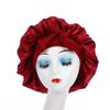 Women Satin Bonnet Solid Sleeping Hat Stretchy Tie Band Elastic Night Shower Cap Adjustable Hair Head Cover Bonnet for Women
