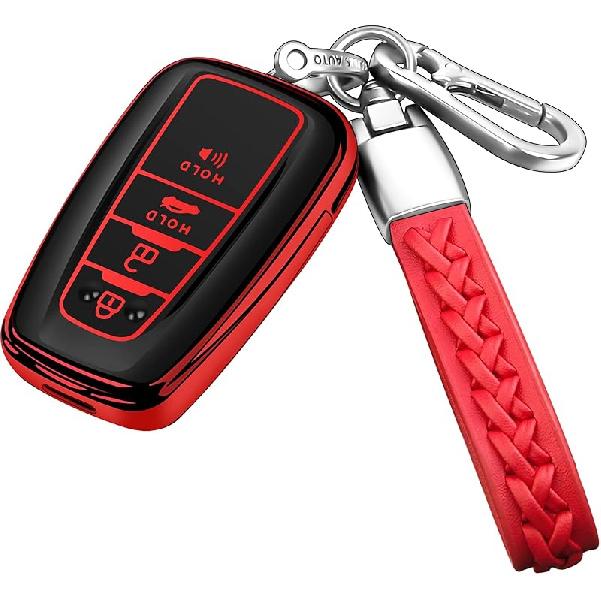 Autophone Compatible With Toyota Key Fob Cover with Keychain Soft TPU Key Shell Case,For -2025 Rav4 -2024 Camry 4 Runner - Highlander Corolla Prius