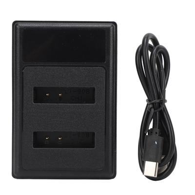 LI 90B Camera Battery Charger LCD 5V 2A Dual USB Battery Charger Support Battery Level Display