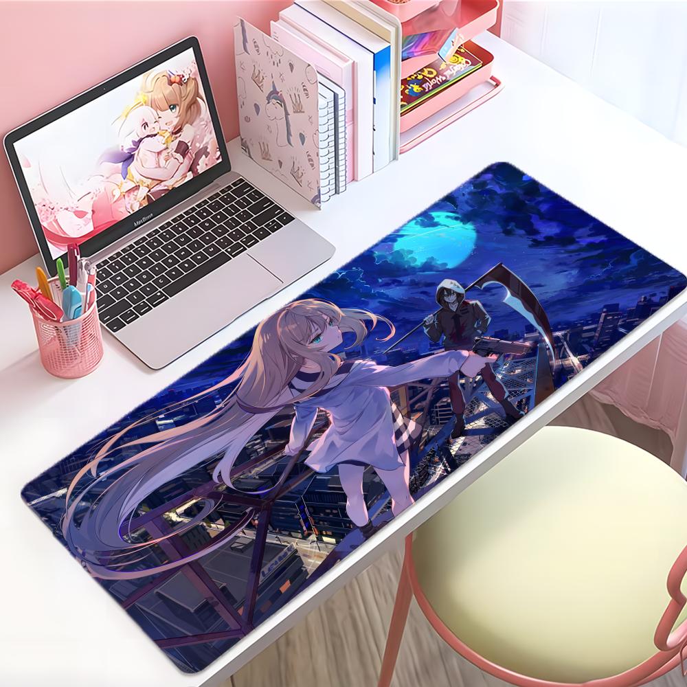 Dunkler gruseliger Anime AAngels Of Death Mauspads Groß Dicke Schreibtischunterlage Genähte Kanten Gaming-Mauspad Für PC