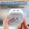 40W Dual-Line PD Fast Charger Type-C Dual-Port Flash Charge Travel Adapter