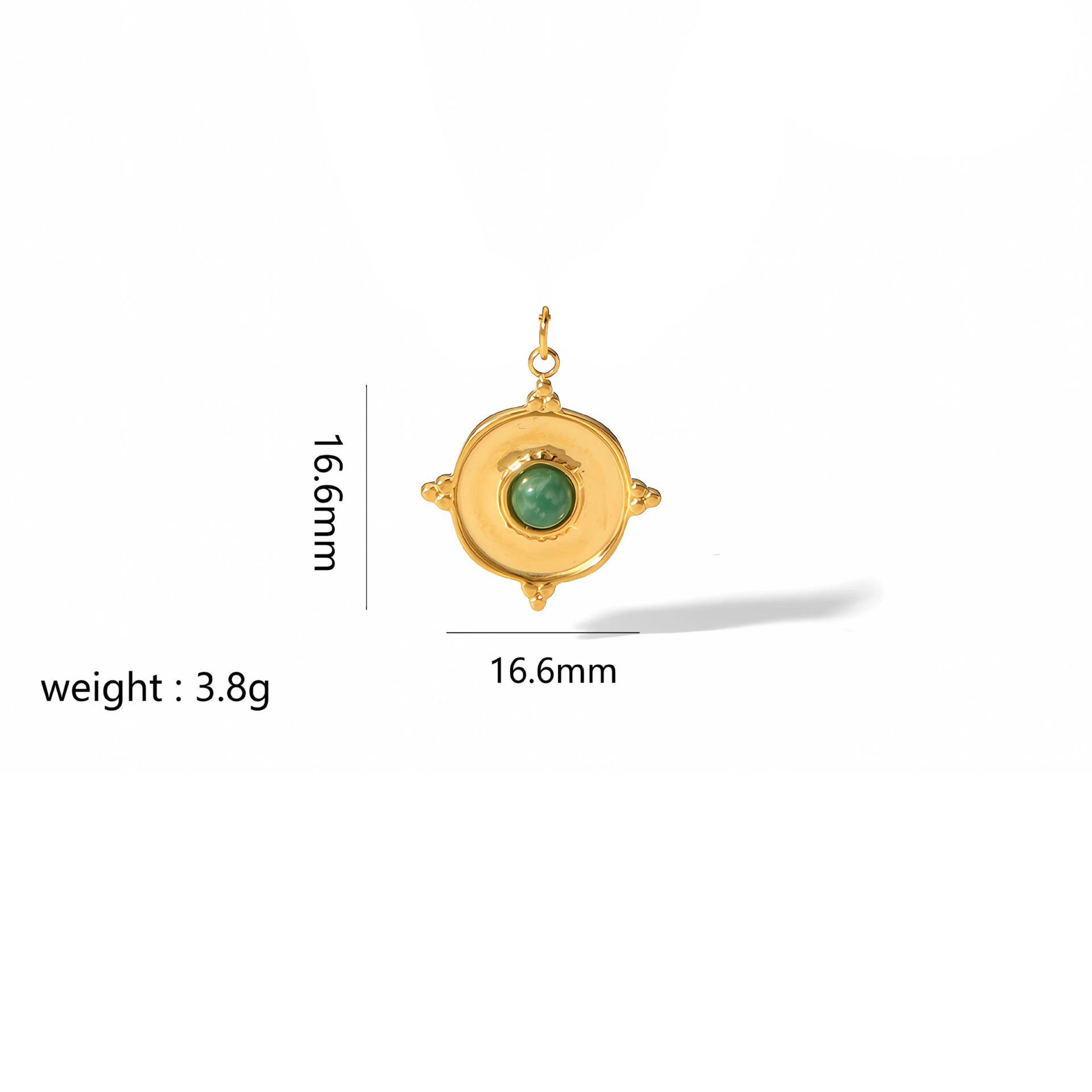 

Французский богемный винтажный кулон из нержавеющей стали с натуральным камнем, женские аксессуары из 18-каратного золота своими руками, ожерелье из титановой стали, аксессуары