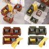 Miniature Dollhouses Sofa Couch 1/12 Scale Handcrafted Wooden Furniture For Living Room Bedroom