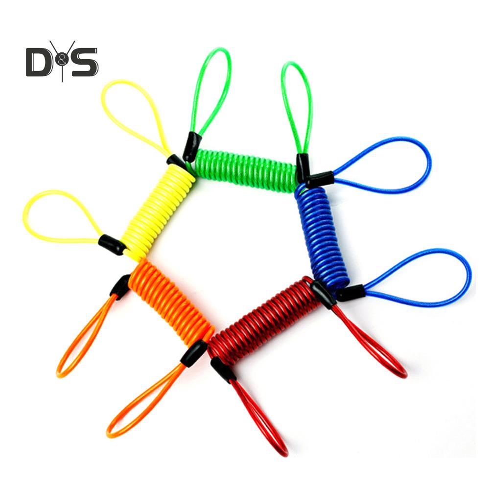 DYS Auto Shop 120cm Motorcycle Motorbike Security Disc Brake Lock Spring Reminder Cable Coil