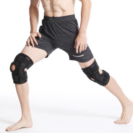 Sports Knee Pad Adjustable Compression Sleeve with Silicone Anti-Slip Strip Pre-Shaped Arc Breathable Neoprene Support