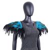 Gothic, Extra Large, Color Blocking, Feather Shoulder Patches, Performance Ball Shawl, Halloween Party Decoration, Role-playing Accessories