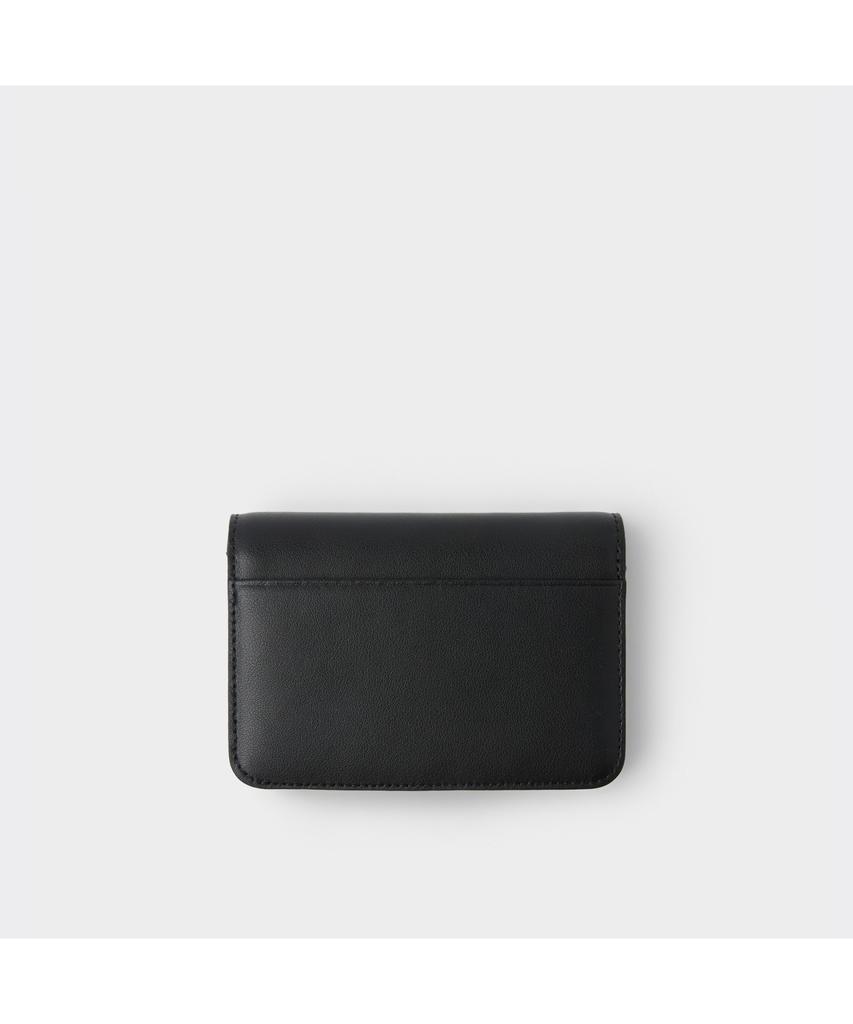 Customellow Black Leather Folded Wallet Caaax26301Bkx