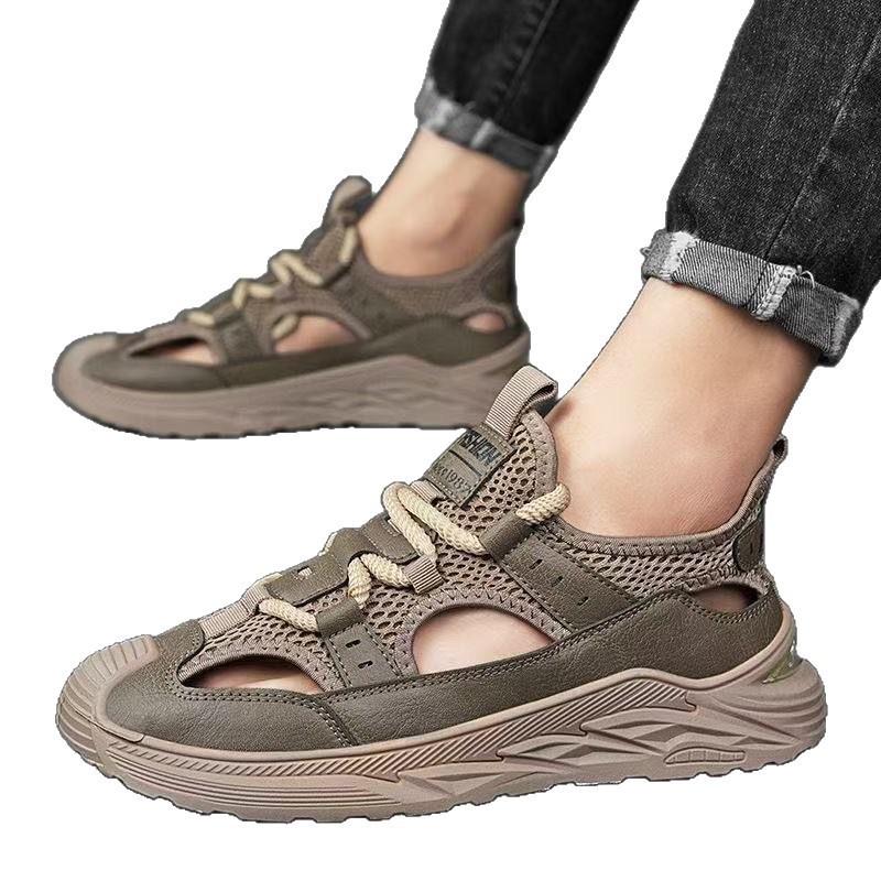 2025 Summer Men's Shoes Breathable Trend Sports and Leisure Sandals One Pedal Versatile Men's Beach Wading Shoes