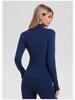 High Elasticity Women's Slim Fit Stand Collar Sports Jacket - Double Zipper Yoga & Running Wear