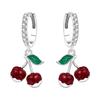 Fashion Copper Silver Plated Drop Earrings Women's Colorful Love Heart Zircon Earrings Fine Jewelry for Wedding Engagement Party