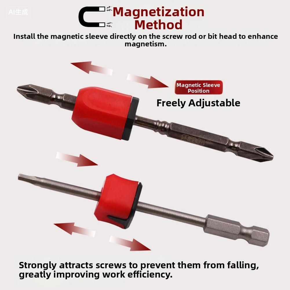 1.5-10mm Screwdriver Magnetizer Ring Hex Keys Red Magnetic Screwdriver Bits Quick Magnetizing Device Household Tool