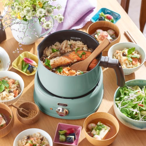 Toffy K-HP4 2-Way Electric Multi-Pot, 7-in-1, with Built-in Heater, Boil, Bake, Steam, Stir-Fry, and Cook Rice, Compact, Approx. 1.6L Capacity, Glass