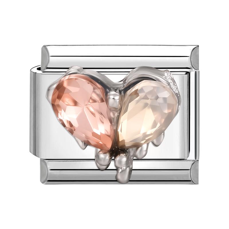 New Zircon Starfish Heart Shell Crown Rose Flowers Italian Charm Links Fit 9mm Stainless Steel Bracelet Women DIY Making Gifts