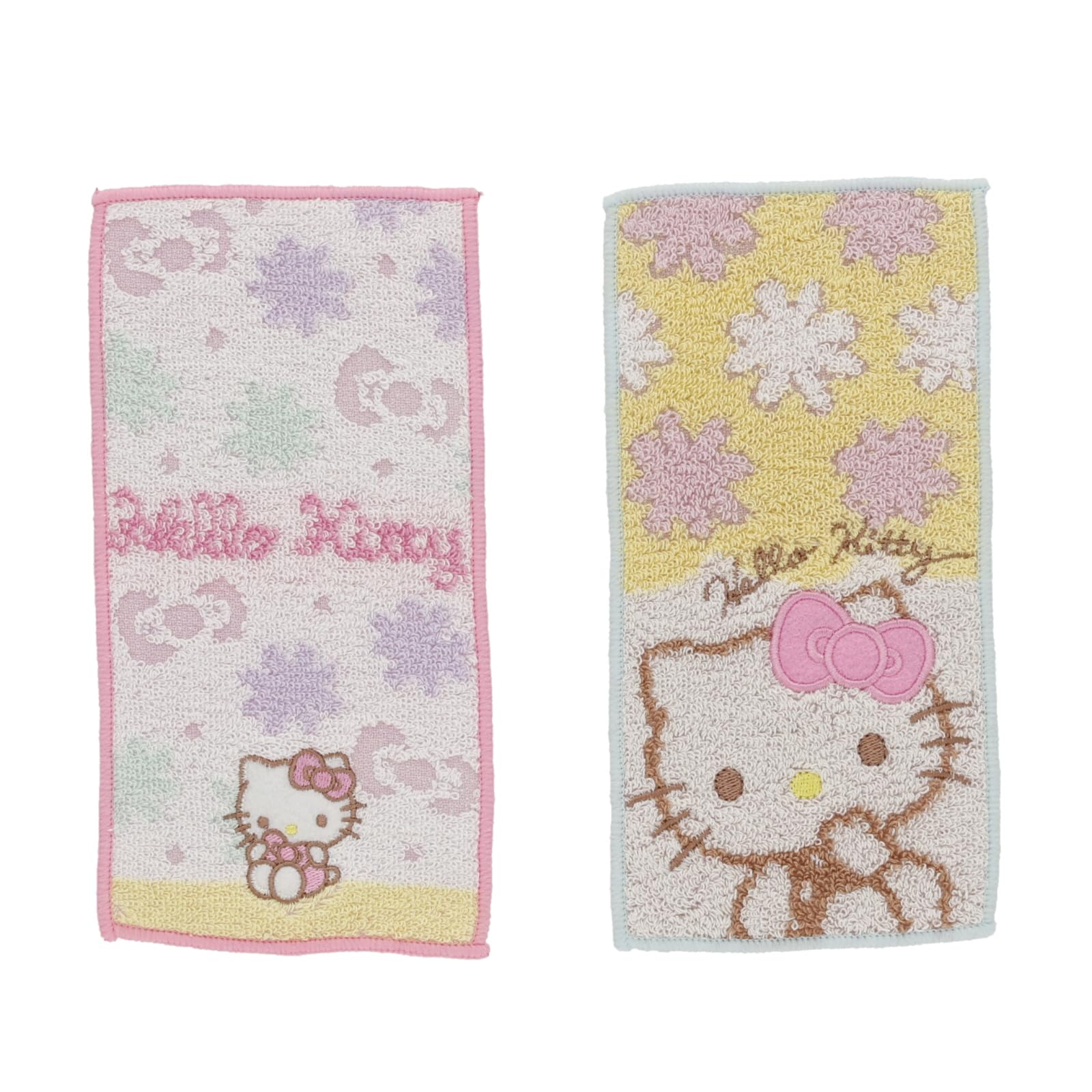 

Marushin Half Handkerchief Pocket Towel Set of 2 Hello Kitty Floral Ribbon Handkerchief Entrance Admission Goods Preparation for Entrance Nursery