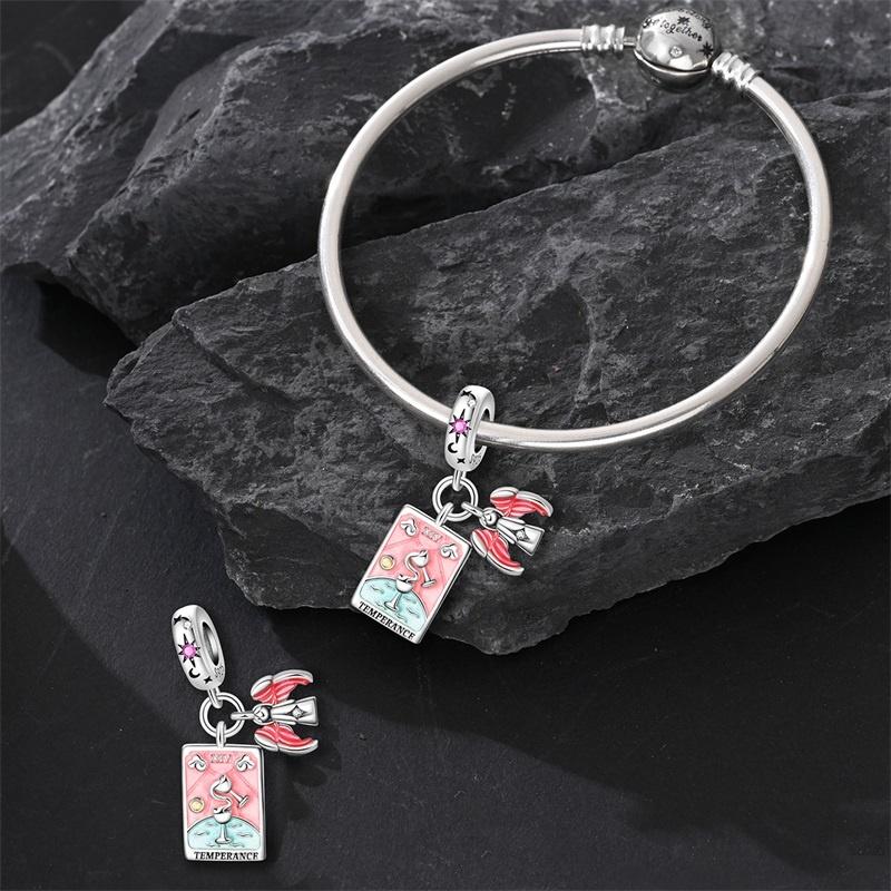 New Copper Beaded Pendant Sun Moon Star Magic Tarot Vitality Suitable For Original 3Mm Bracelet Women Exquisite