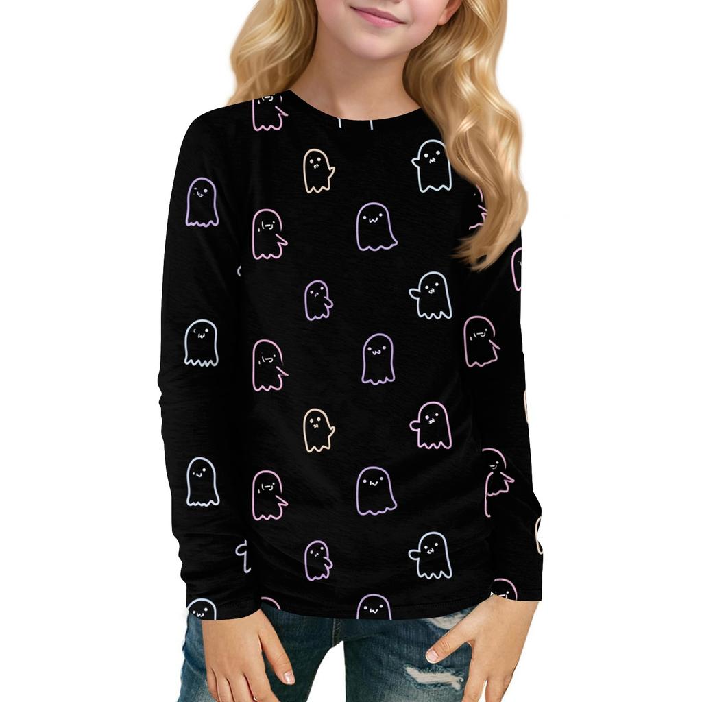 Children's Long-sleeved O-neck Top Printed Daily Casual