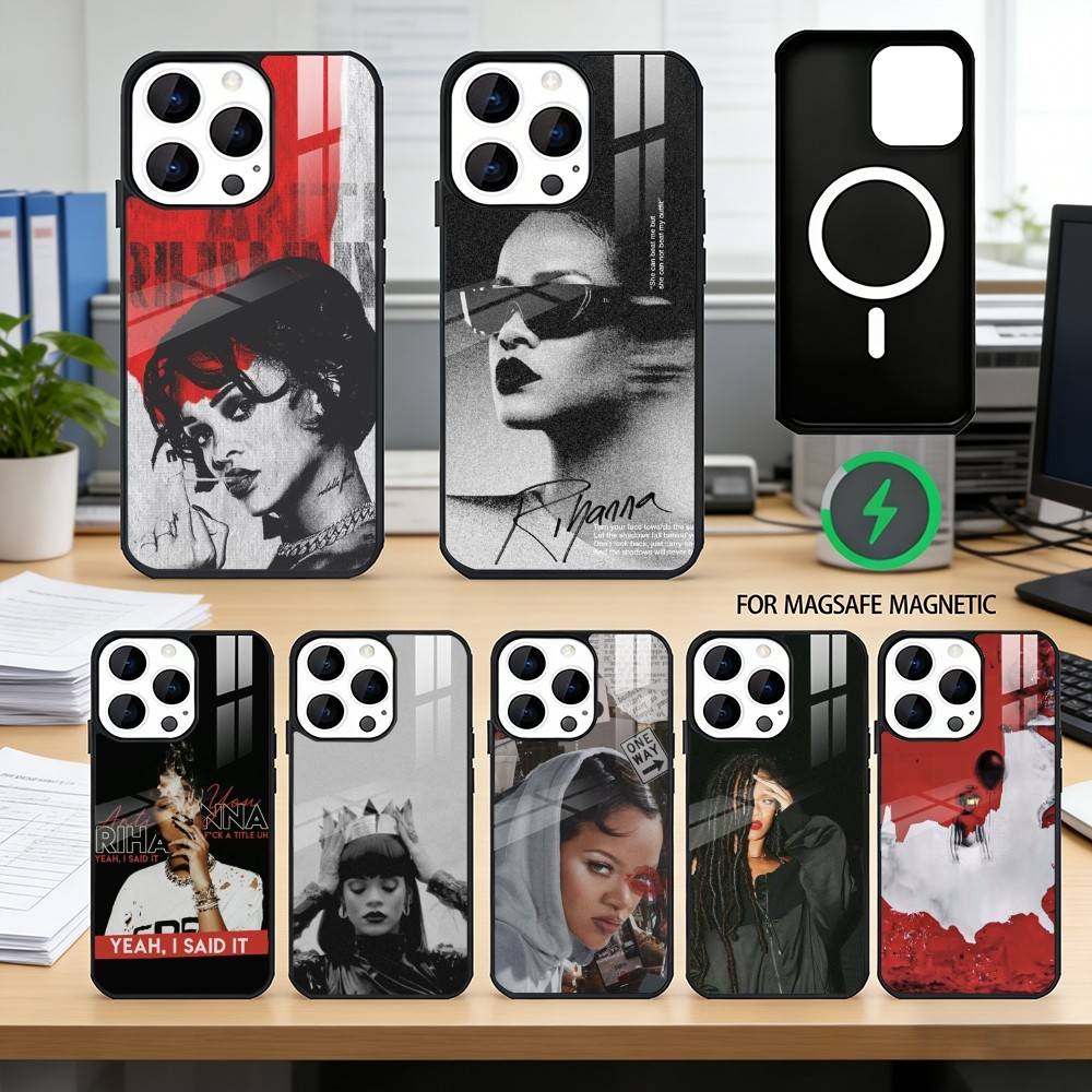 Popular Singer R-Rihanna Anti Phone Case For iPhone17,16,15,14,13,12,11 Plus,Pro Magnetic with Magsafe Wireless Charging