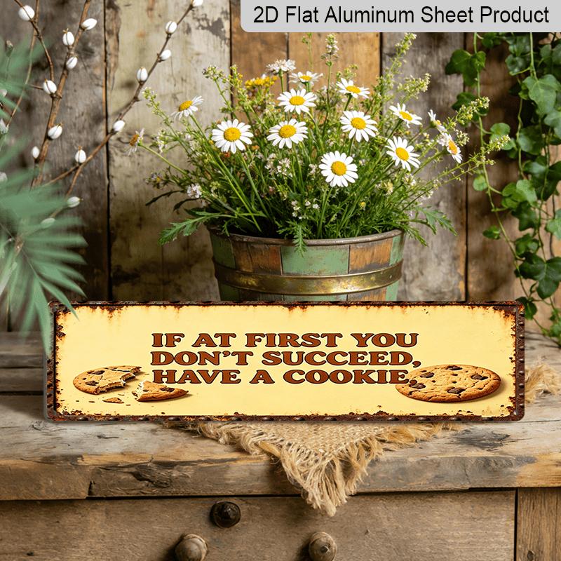 2D Flat - A Humorous Vintage Aluminium Decorative Sign for Outdoor Use, 15.7×3.94inch, Perfect for Rustic Decoration. It Makes a Great Housewarming