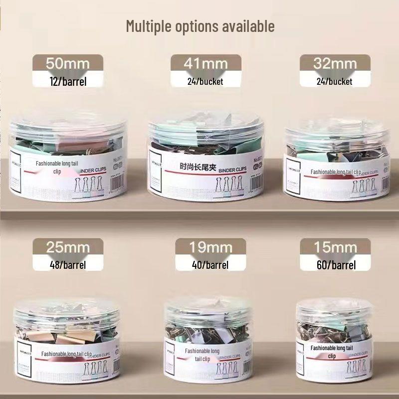 

Swallowtail Clip Folder Set: Small Mixed Office Supplies Collection 19mm, 40 pieces