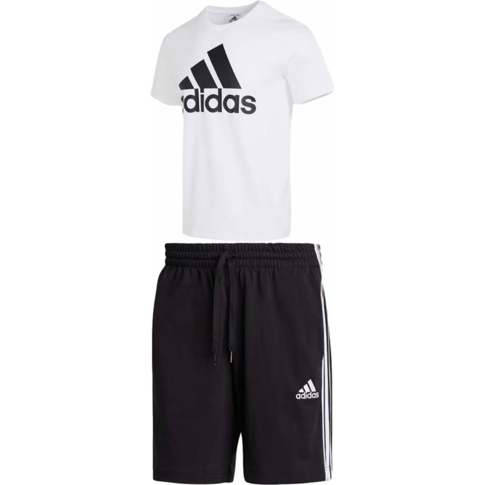 

Футболка Adidas Quick-Dry Running с круглым вырезом и коротким рукавом, удобные шорты на шнурке, повседневный спортивный комплект, мужские комплекты IC9349+GK9988 S