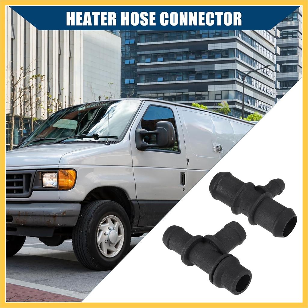 HVAC Heater Hose Tee Connector for Ford Transit Connect 2010-2013 / Heater Pipe Connector/Durable / 1 Set Black Auto Replacement Parts
