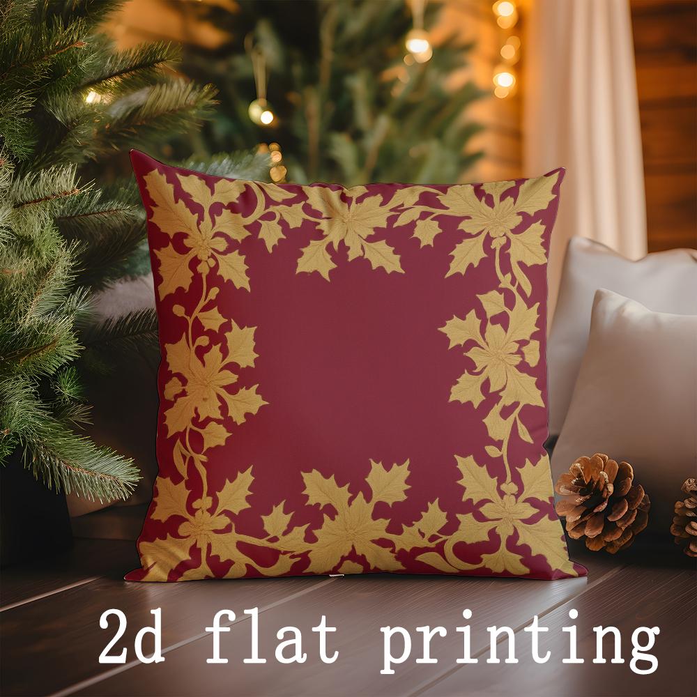 

Домашний Декор Наволочка с Рисунком Рождественской Елки и Остролиста Подходит для Дивана Спальни Автомобиля 16x16Inch