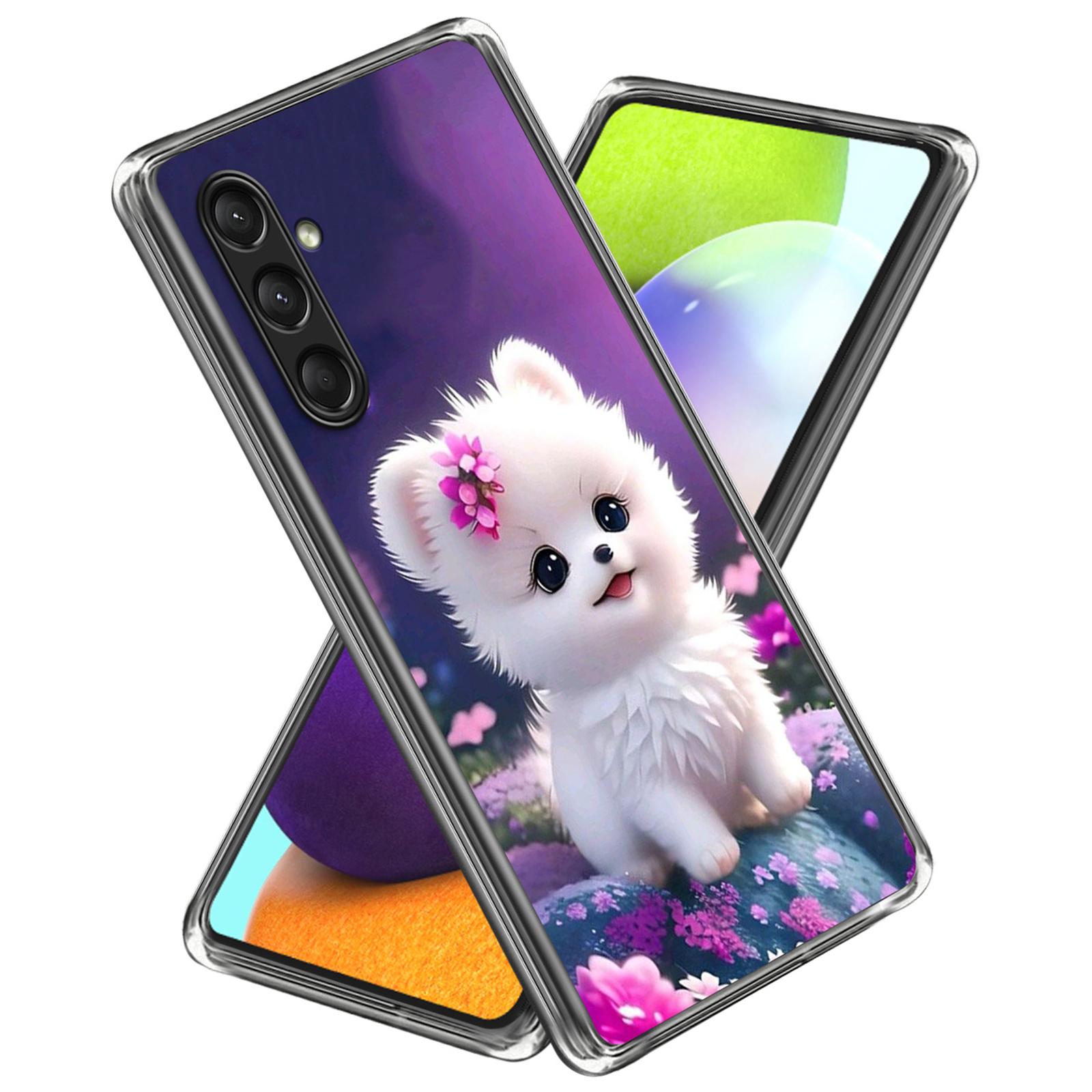 

For Samsung Galaxy A16 5G Case Pattern Printed Shockproof TPU Phone Cover White Puppy