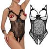 Underwear Sexy Women Plus Size Open Cup Crotchless Lingerie Lace Babydoll Nightwear M-2XL 2020