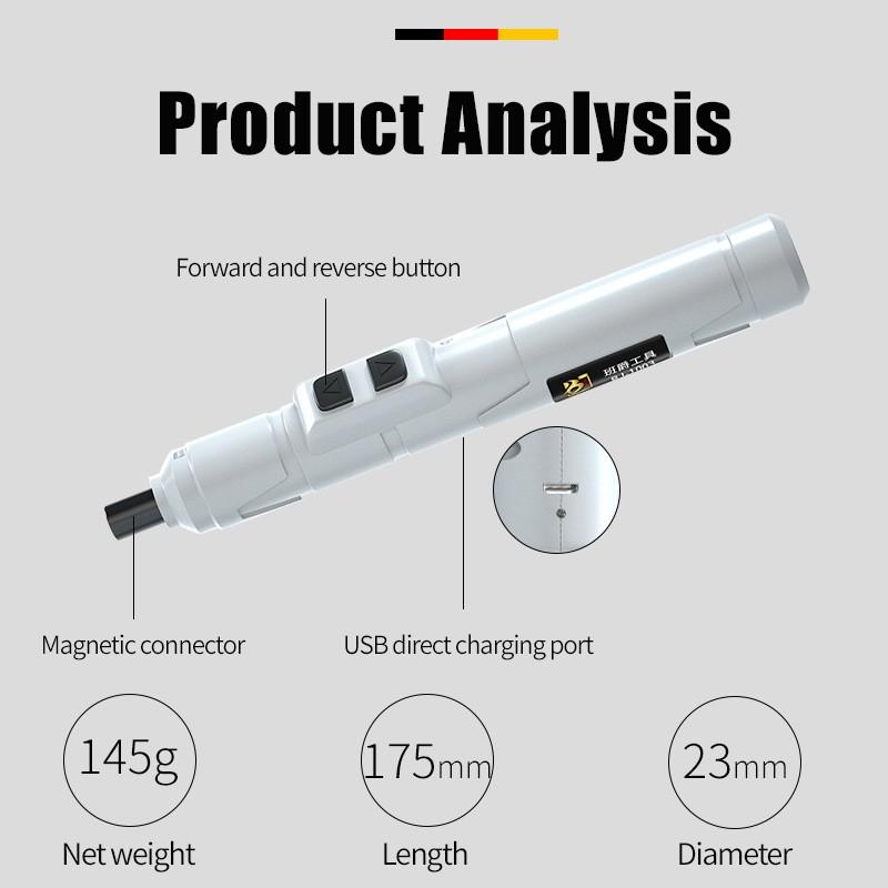 Kalem Tipi Elektrikli Tornavida USB Şarj Edilebilir Tornavida Mini Elektrikli Matkap Aracı