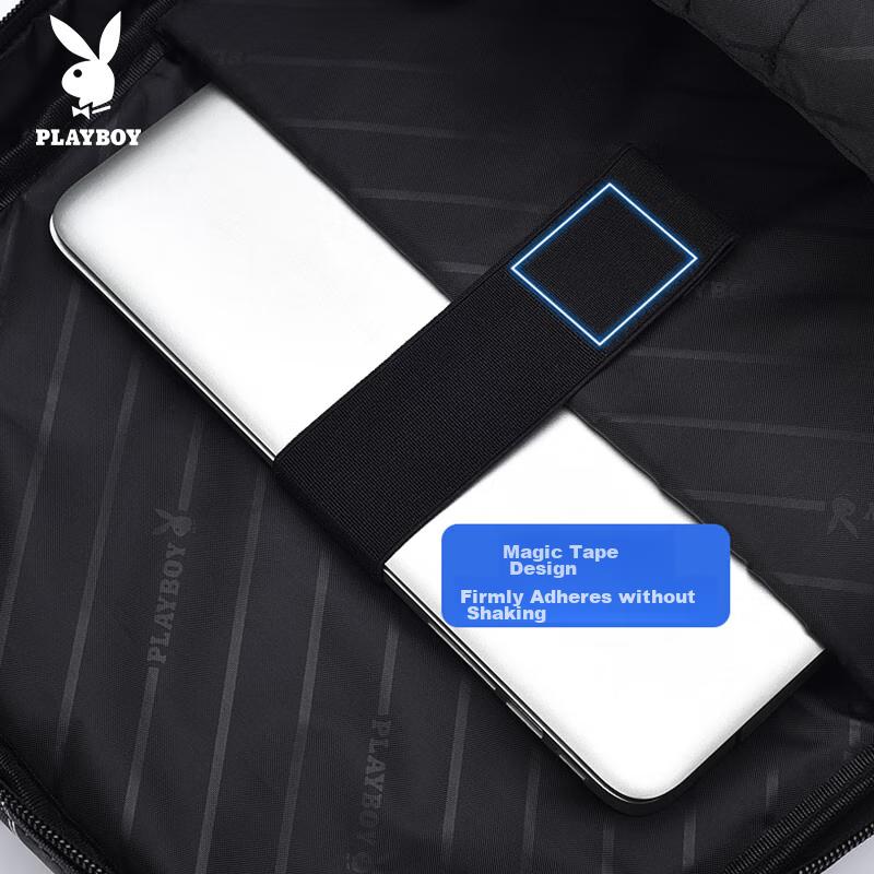 PLAYBOY Travel Backpack, Large Capacity Laptop Bag, Commuter Bag, Black