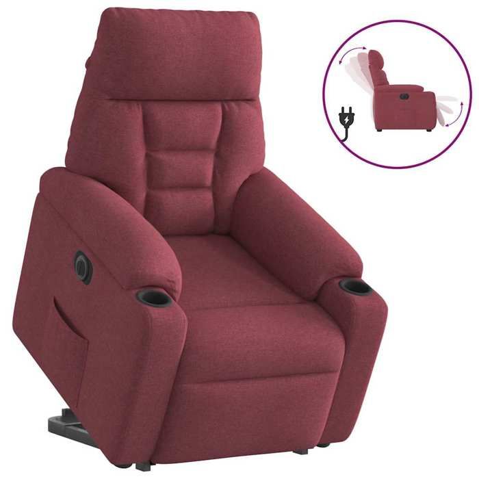 VidaXL Fauteuil inclinable électrique rouge bordeaux tissu 3303055