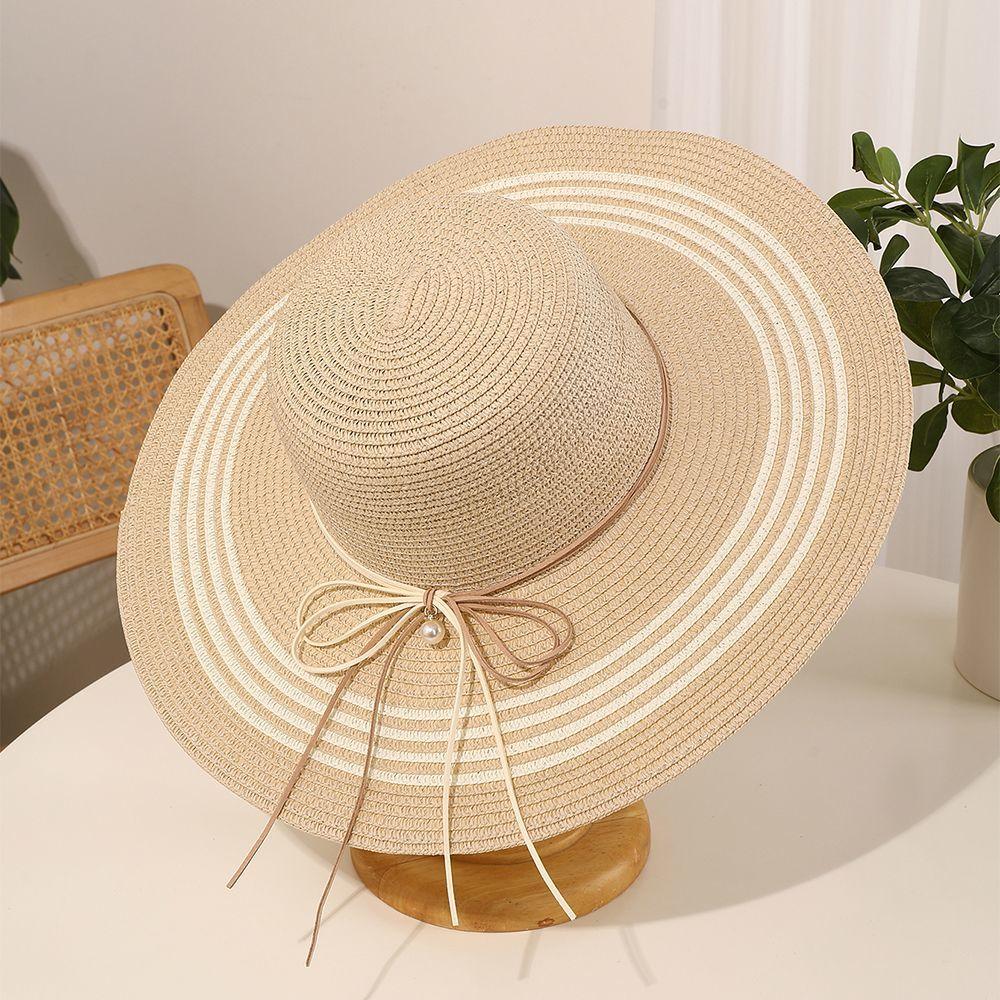 New Summer Seaside Beach Trip Photo Sunscreen UV Visor Foldable Sun Hat Big Brim Straw Hat