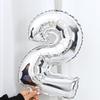 Silver & Gold 16-inch Number Balloons (0-9) - Popular Wedding Decoration & Street Vendor Item