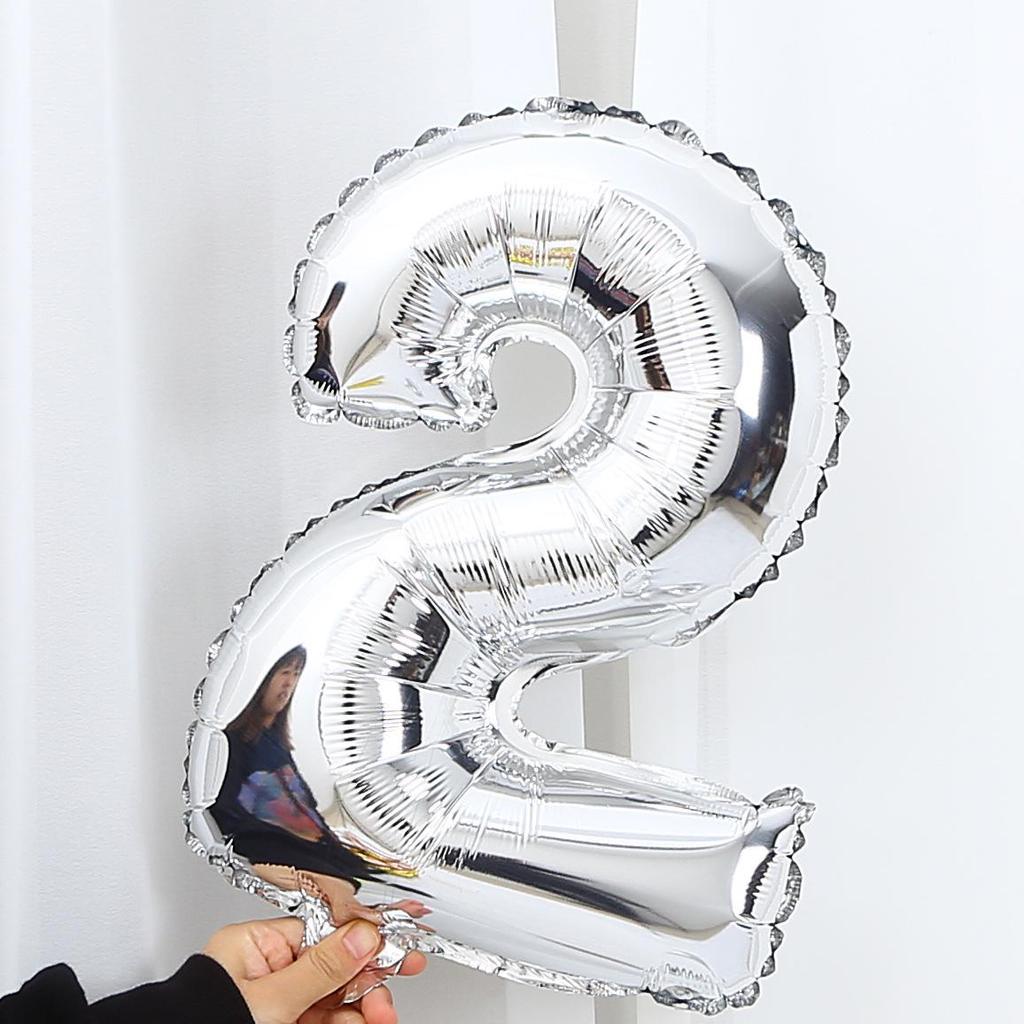 Silver & Gold 16-inch Number Balloons (0-9) - Popular Wedding Decoration & Street Vendor Item