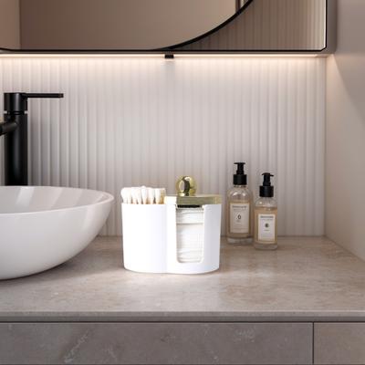 Bathroom Storage Container for Makeup Accessories Qtip Holder Clear Cotton Swab Cotton Balls Organizer Clear Vanity Organizer