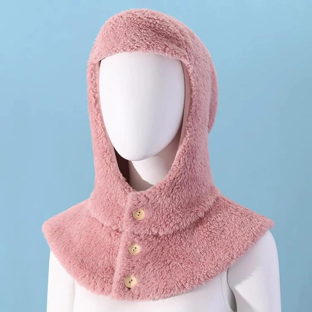 WTEMPO Autumn Winter Women's Windproof Cold-proof Warm Plush Hats Buttons Shawls Neck/Ear Protection Outdoor Cycling Skiing Faux Fur Hats