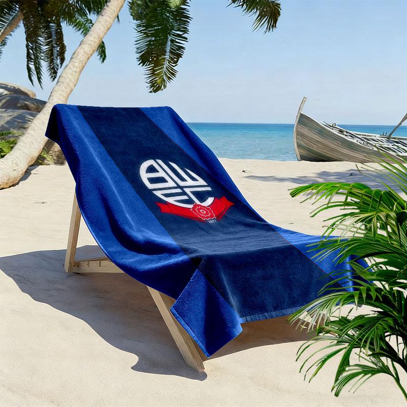Bolton poster Beach Towel, Large Soft Quick Dry Towel for Beach Camping Swimming